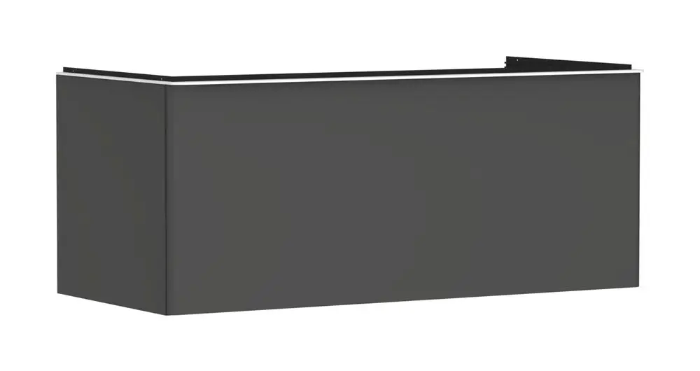 Waschtischunterschrank in Diamantgrau Matt, mit einem Schubkasten, geeignet für Konsolen Aufsatzwaschtisch, von der Marke Hansgrohe.